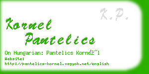 kornel pantelics business card